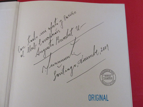 Libro Club Concepcion Autografiado Gral Pinochet Año 2001 (Usado)
