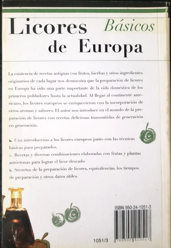 Licores Básicos De Europa Alberto La Cerea San Telmo Belgran (Usado)