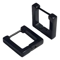 Comprar Par Aretes Formas Negro Perforación Acero Geometrico Hombre