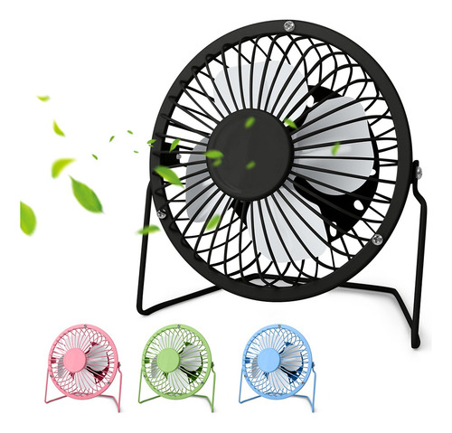 Ventilador De Escritorio Usb Pequeño Aspas De Metal 14cm