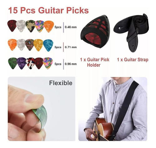 . Kit De Accesorios Para Guitarra Acustica Cuerdas 66 Piezas