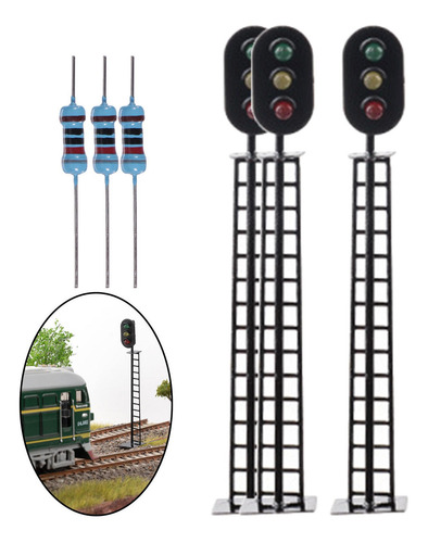 6pcs Diy Semáforos 1:87 Ho Escala Semáforo Lámpara Luz De