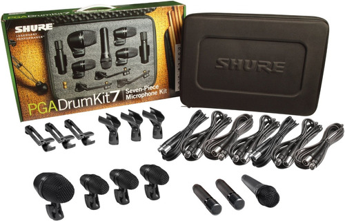 Pack Original De 7 Microfonos Para Bateria Shure Pgadrumkit7