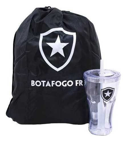 Copo Com Canudo 550ml E Mochila Tipo Saco - Botafogo