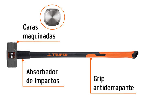 Comba Octagonal 10 Lb Mango Fibra De Vidrio 36 Truper 16540