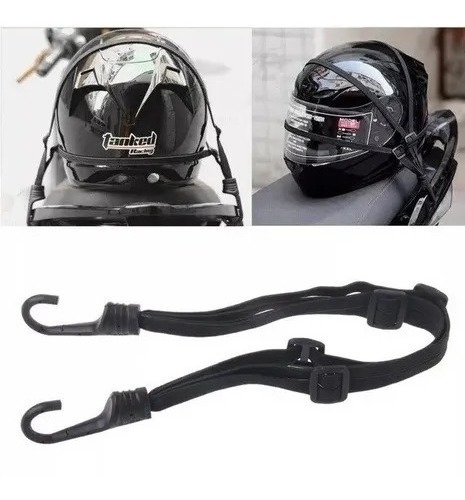Imagen 5 de 7 de Tensor Linga Elastico Porta Paquete Casco Moto Reforzado