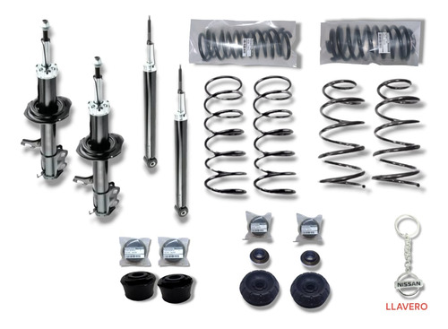 Kit 4 Amortiguadores Gas + 4 Resortes Y 4 Bases Versa 2018