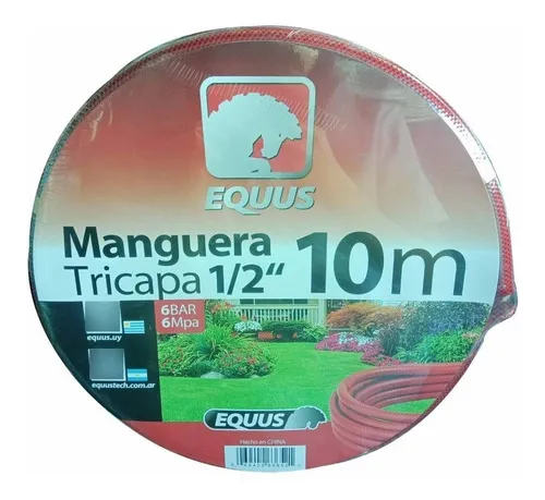 Manguera Equus Para Riego 10m Tricapa 1/2 Gh10m - Smf Color Rojo