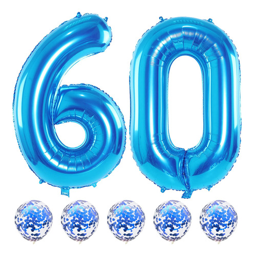Globo Cumpleaño Numero 60 Para Hombr Gigante 40  Aluminio 6