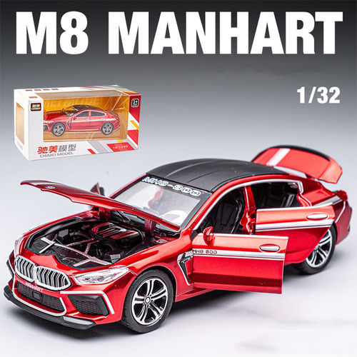 D Bmw M8 Manhart Miniatura Metal Autos Con Luz Y Sonido 1/32