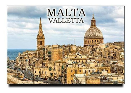Imán De Nevera Valetta Malta Recuerdo De Viaje