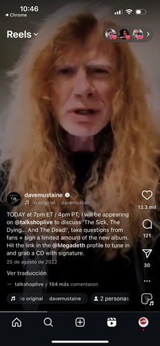 Megadeth The Sick The Dying And The Death Autografiado Nuevo (Usado)