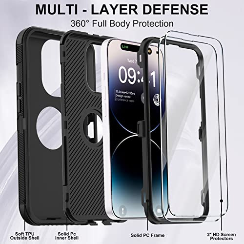 Funda Para iPhone 14 Pro Max Negro 3 Capasmilitary Rugoso-02