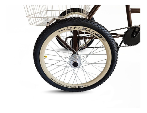 Bicicleta Triciclo Retrô Marrom/creme - Aro 26 - Mont. Super