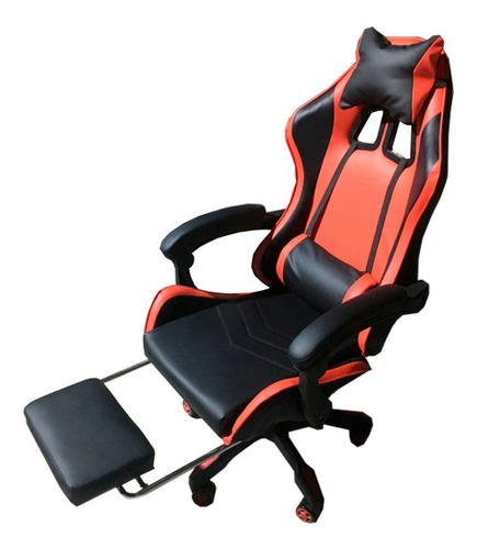 Silla Gamer Racer + Cojines Lumbares Ergonómica Giratoria