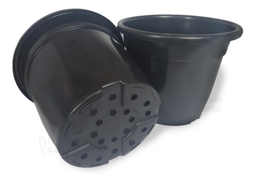 Vaso Pote 27 Plastico 8,5 Litros Plantar Flores Rosas 50 Und Cor Preto Liso