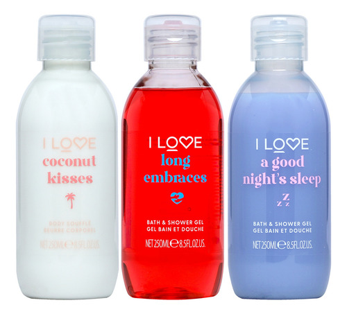 Pacote De Gel De Banho I Love Cosmetics I Love Me 3 X 250 Ml