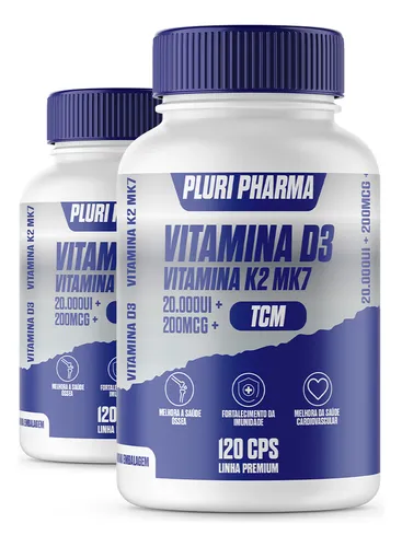 comprar Vitamina D3 20.000ui + Vit K2 200mcg - 240 Cápsulas