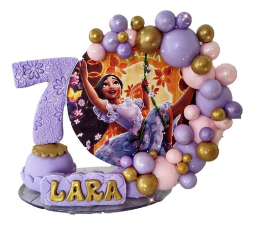 Cake Topper Isabella Encanto Madrigal Vela Pasta Francesa