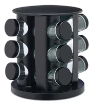 Comprar Porta Condimentos Vidro E Tampa Giratório Com 9 Potes Preto