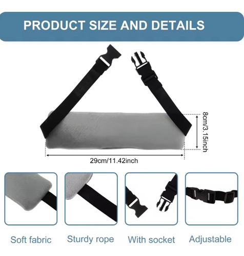 2x Correas De Almohada De Reposapiés Almohada De Gris