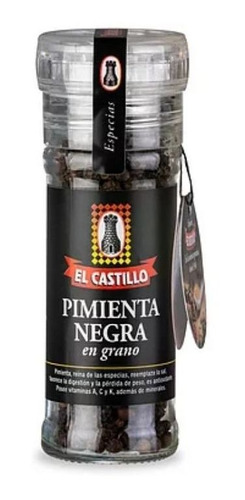 Pimienta Negra En Grano Con Molinillo El Castillo X 45 G