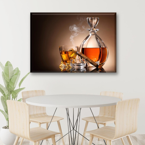 Cuadro Canva Decorativo Whisky 90x60 Cm