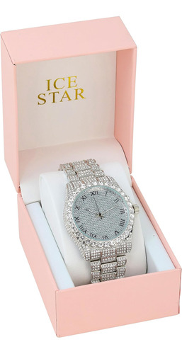 Ice Star Reloj Iced Out Para Mujer De 40 Mm Con Bisel Esfera