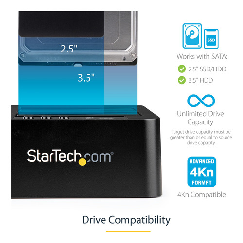 Duplicador De Disco Duro Startech.com Sdock2u33re Usb 3.0/es
