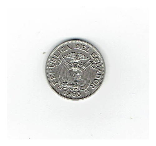 Moneda De Ecuador, 20 Centavos, 1966. Jp (Usado)