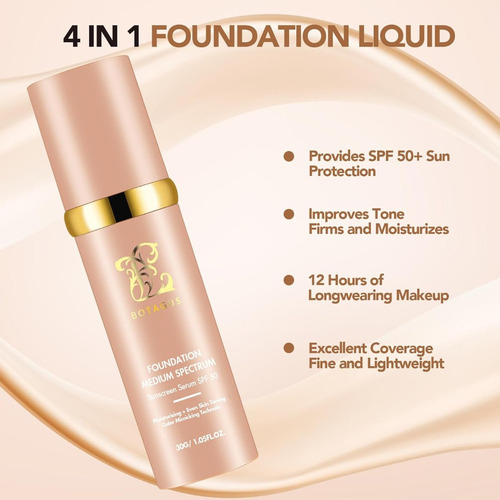 Match Cosmetics Foundation 4 En 1 De Espectro Medio
