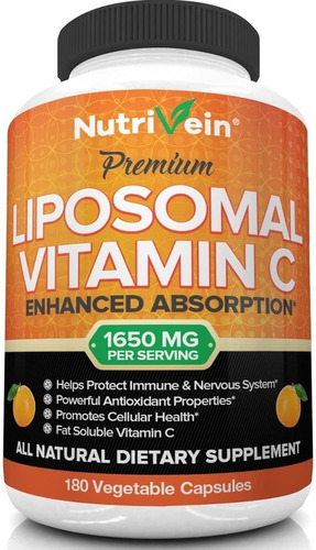 Vitamina C 1600 Mg Nutrivein Liposomal 180 Capsulas