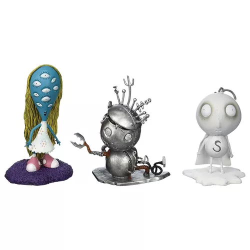 Bonecos Tragic Toys Tim Burton Stain Boy, Robot Boy, The Gir