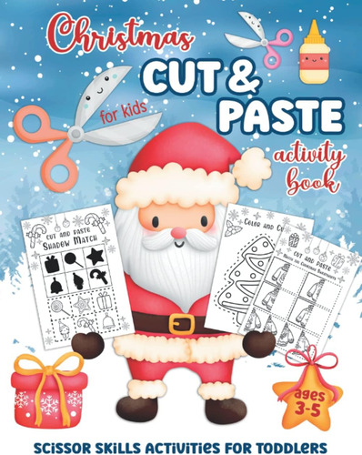 Libro: Christmas Cut & Paste Activity Book For Kids Ages 3-5