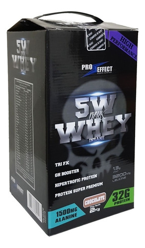 Suplemento em pó Pro Effect  Whey 5W Dark Insane proteínas Whey 5W Dark Insane sabor  chocolate em caixa de 2kg  pacote x 3 u