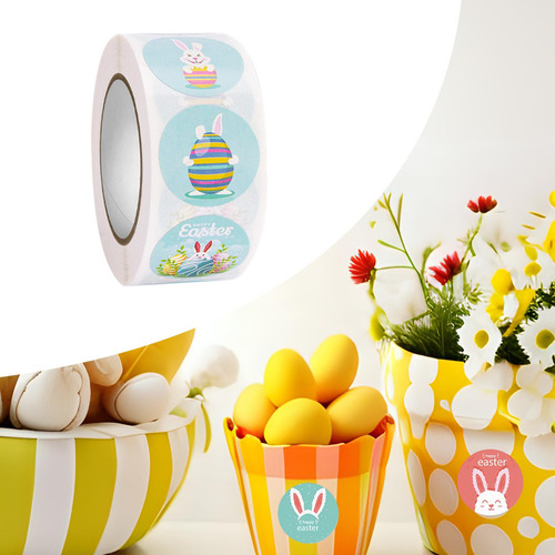 500 Uds Pegatinas De Pascua Etiquetas De Papel Para Estilo B