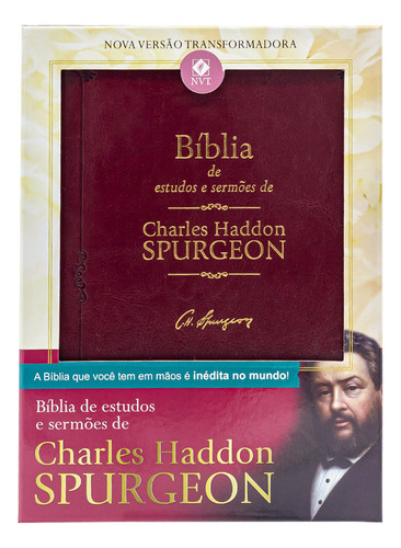 Bíblia De Estudos E Sermões De Charles H. Spurgeon - Nvt - Capa Couro Soft Bordô, De Vários Autores. Editora Pão Diário, Capa Mole, Edição Nvt - Nova Versão Transformadora Em Português, 2023