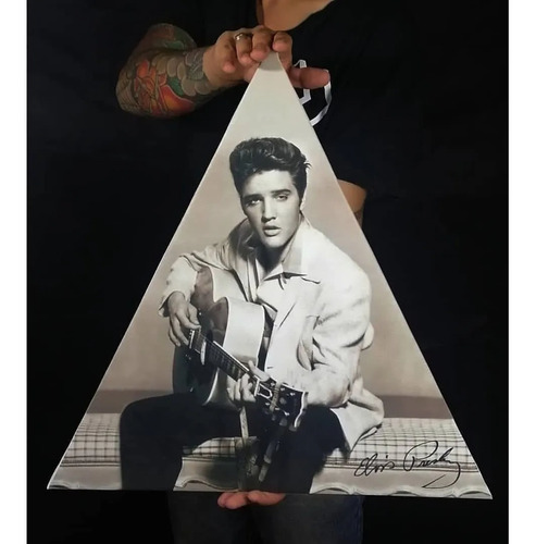 Cuadro Decorativo Canvas Triangular 50x55x55cm Elvis Presley