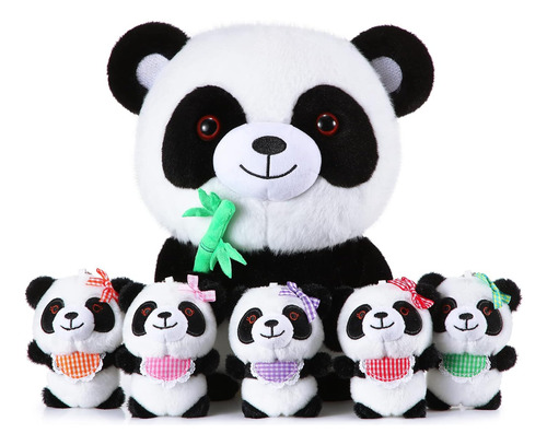 Hydren 6 Piezas De Animales De Peluche De Panda Lindo Set De