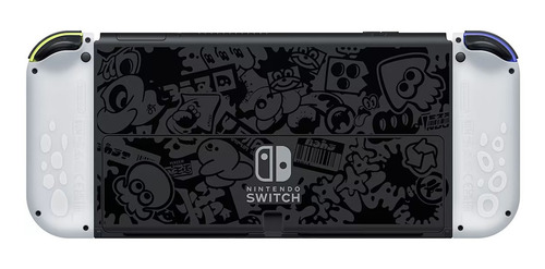 Nintendo Switch OLED 64GB Splatoon 3 Edition cor gradiente azul e gradiente amarelo e preto