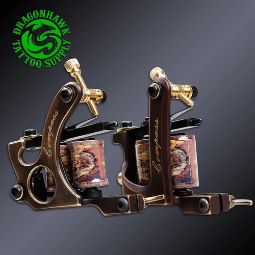 Imagen 1 de 10 de Maquinas De Bobina Handmade Dragónhawk Compas Tattoo Tatuar