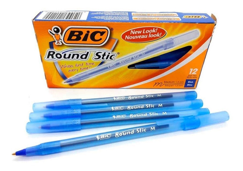 Lapicera Bic Round Stic Azul (caja X 12)