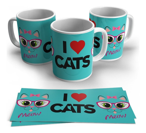 Adorable Pocillo Gato Mugs Gatito Anime Vasos Tazas Regalo 