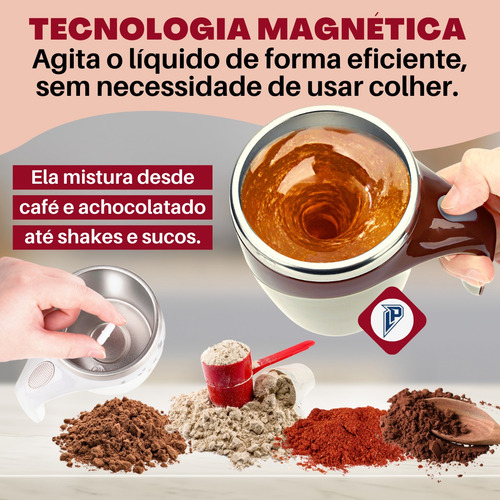 Imagem 3 de 10 de Caneca Magnética Cup Mixer Térmica Copo Automático Portátil
