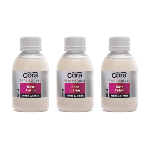 3 Base Para Unhas Cetim Cora 100ml