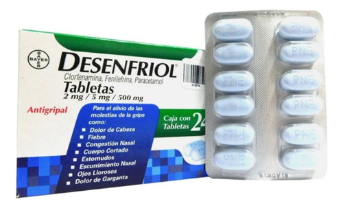 Antigripal Desenfriol D 500mg, 24 Tabletas