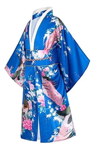 Elibelle Bata de kimono tradicional japonesa para disfraz de niñas