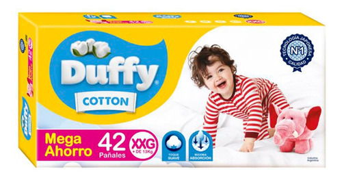 Pañales Duffy Línea Cotton Mega Ahorro Xxg X 42