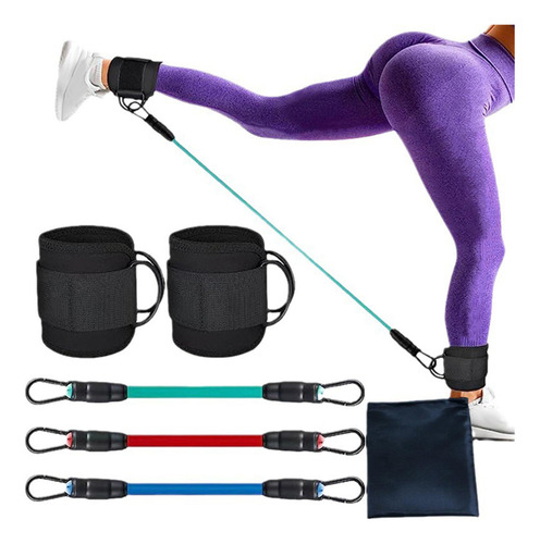 Bandas De Resistencia Al Tobillo Con Puños Fitness 10 20 30