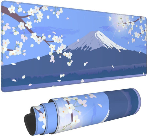 Mouse Pad Japonesa Con Flores De Cerezo Blancas, 